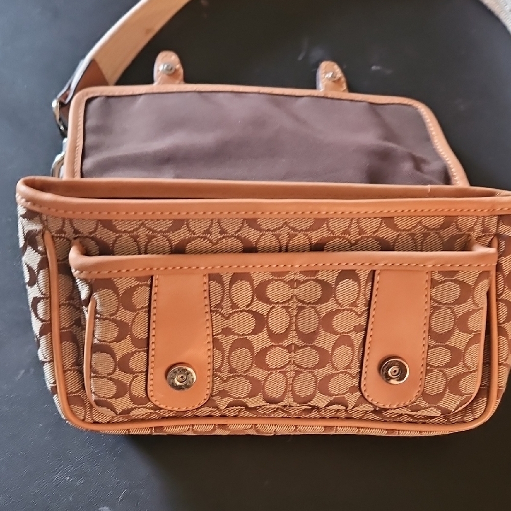 Brown Patterned Belt Bag with Buckle - Picture 3 of 6